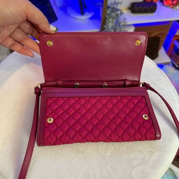 Prada Pink Tessuto Quilted Mini Crossbody Wallet Bag Ibisco - Picture 8 of 16